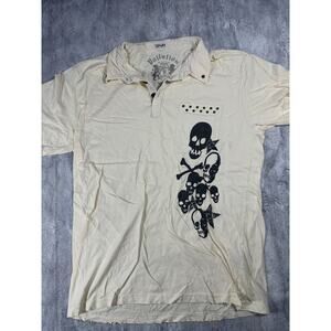 Pollution White Y2K Collared Shirt~New L, XL, XXL~